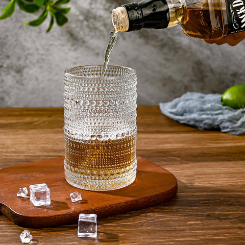 ZMOWIPDL glasses filled with iced coffee and cocktails, appealing presentation