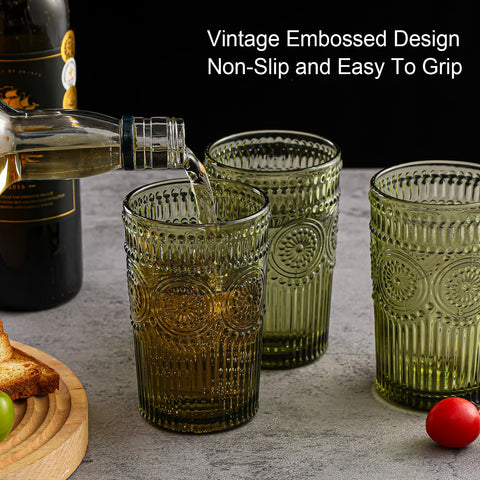 ZMOWIPDL glasses on patio table adding vintage charm to gatherings