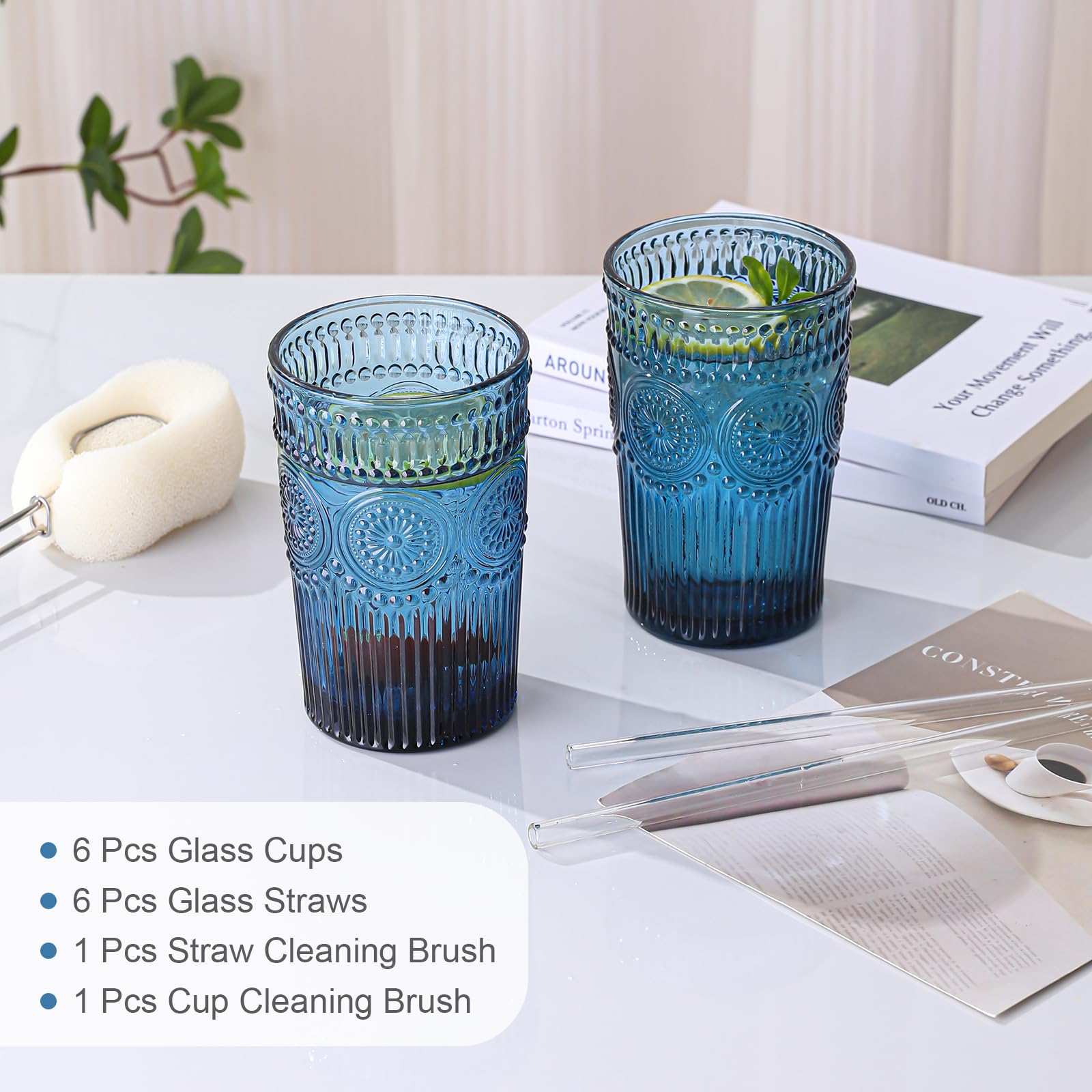 ZMOWIPDL set with glass straws and cleaning brushes for easy maintenance