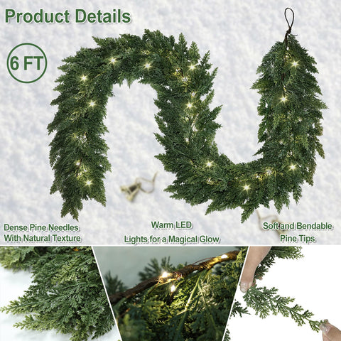 Zmtyykh garland decorated with ornaments and bows illustrating customizable styling