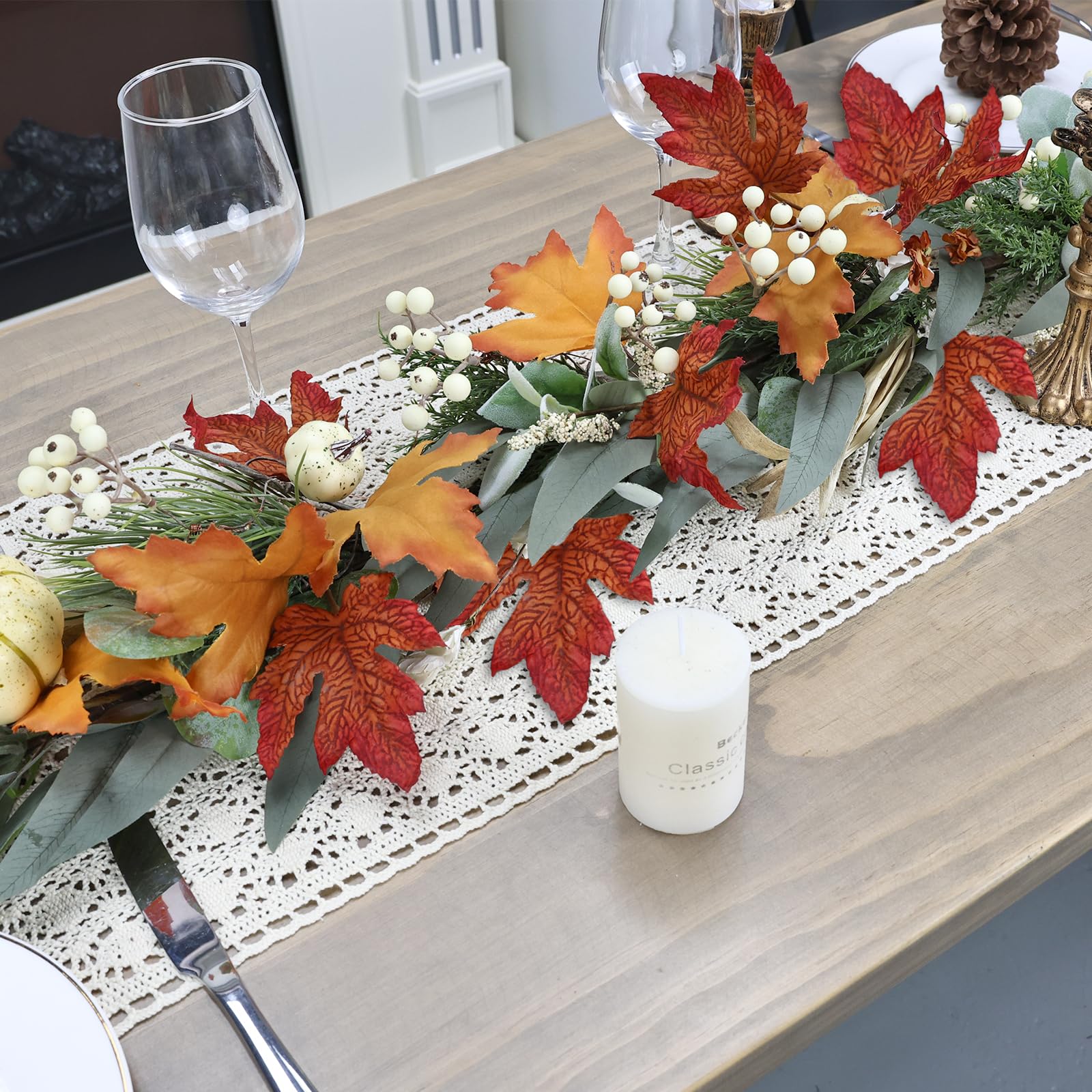 Zmtyykh garland lit on mantel creates warm cozy atmosphere with LEDs