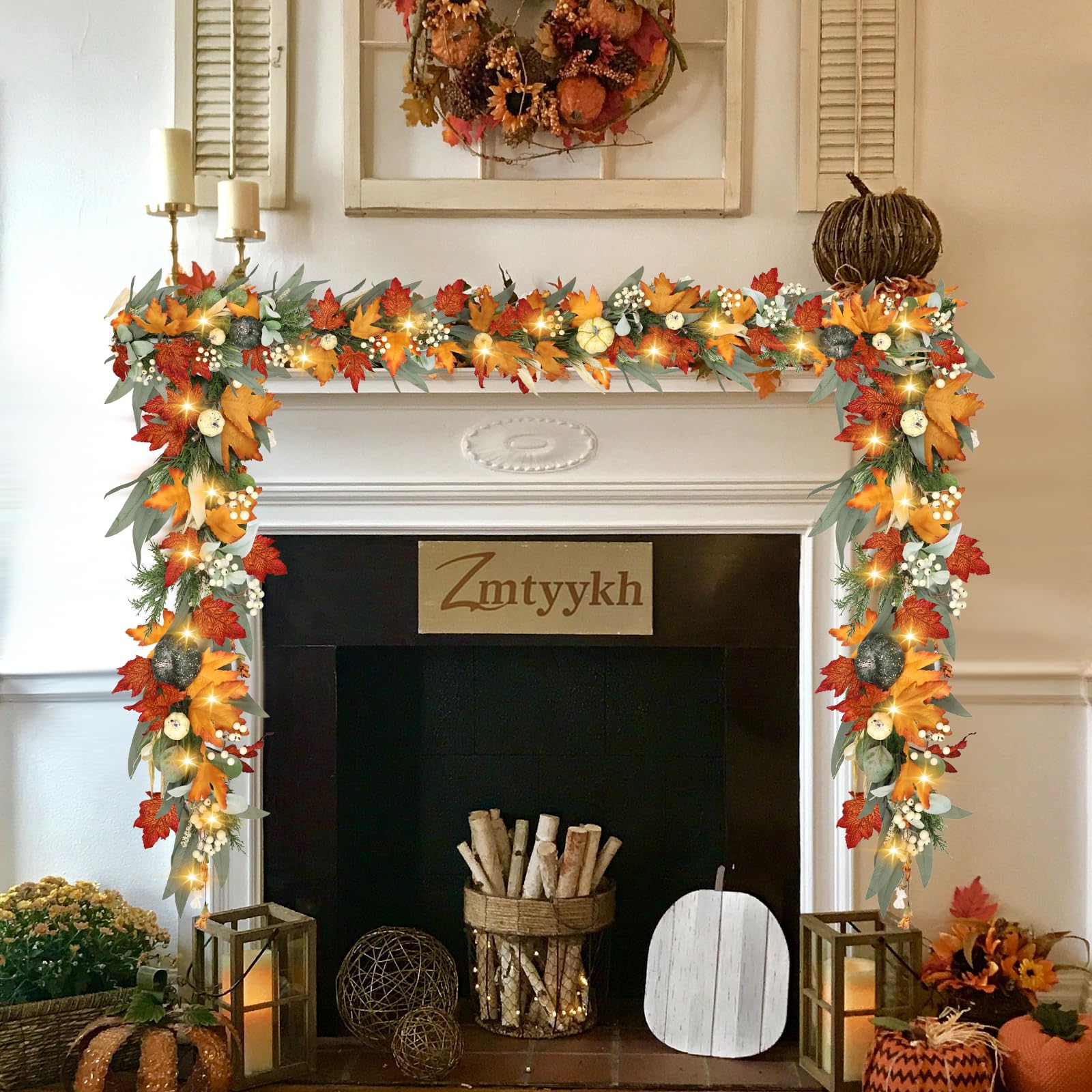 Zmtyykh garland styled as table centerpiece enhancing Thanksgiving setting