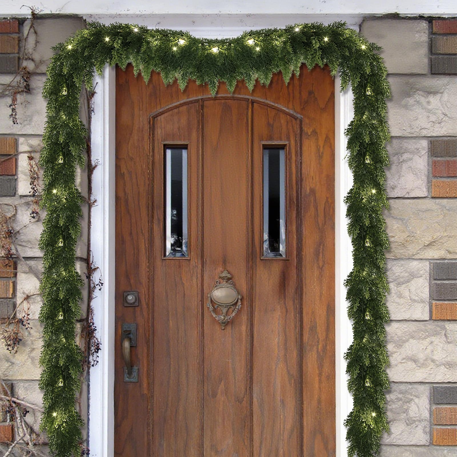 Zmtyykh garland draped across a mantel adding instant festive ambiance to living room