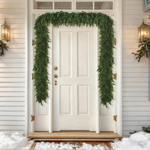 Zmtyykh garland on porch setting illustrating outdoor-friendly seasonal decor