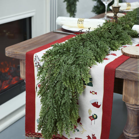 Zmtyykh garland wrapped around stair railing demonstrating secure fit and shape