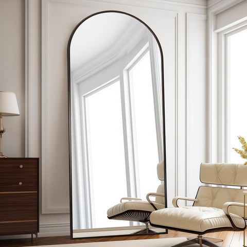 ZMYCZ front view of arched full length mirror showing full-body reflection and style