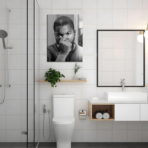 ZNHART framed prints hung over toilet adding playful charm and visual interest