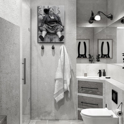 znhart size comparison with ruler and towel demonstrates perfect bathroom fit