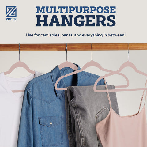 ZOBER hangers supporting sweaters without creases or shoulder bumps