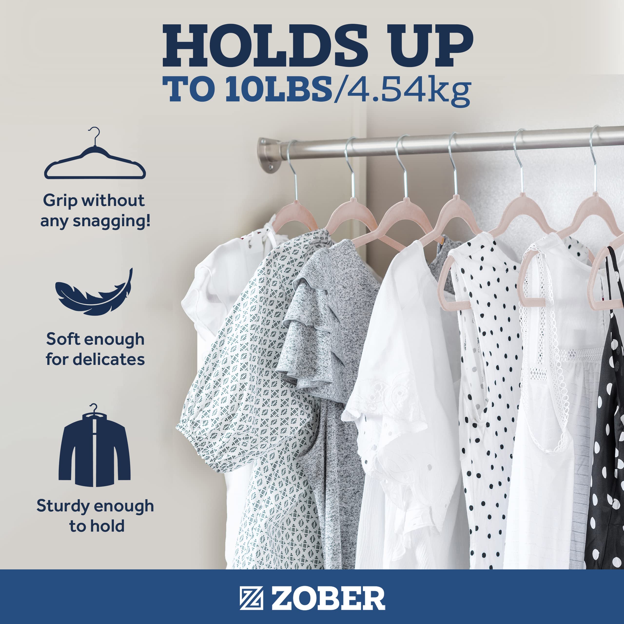 ZOBER notched shoulder detail securing straps to prevent slipping