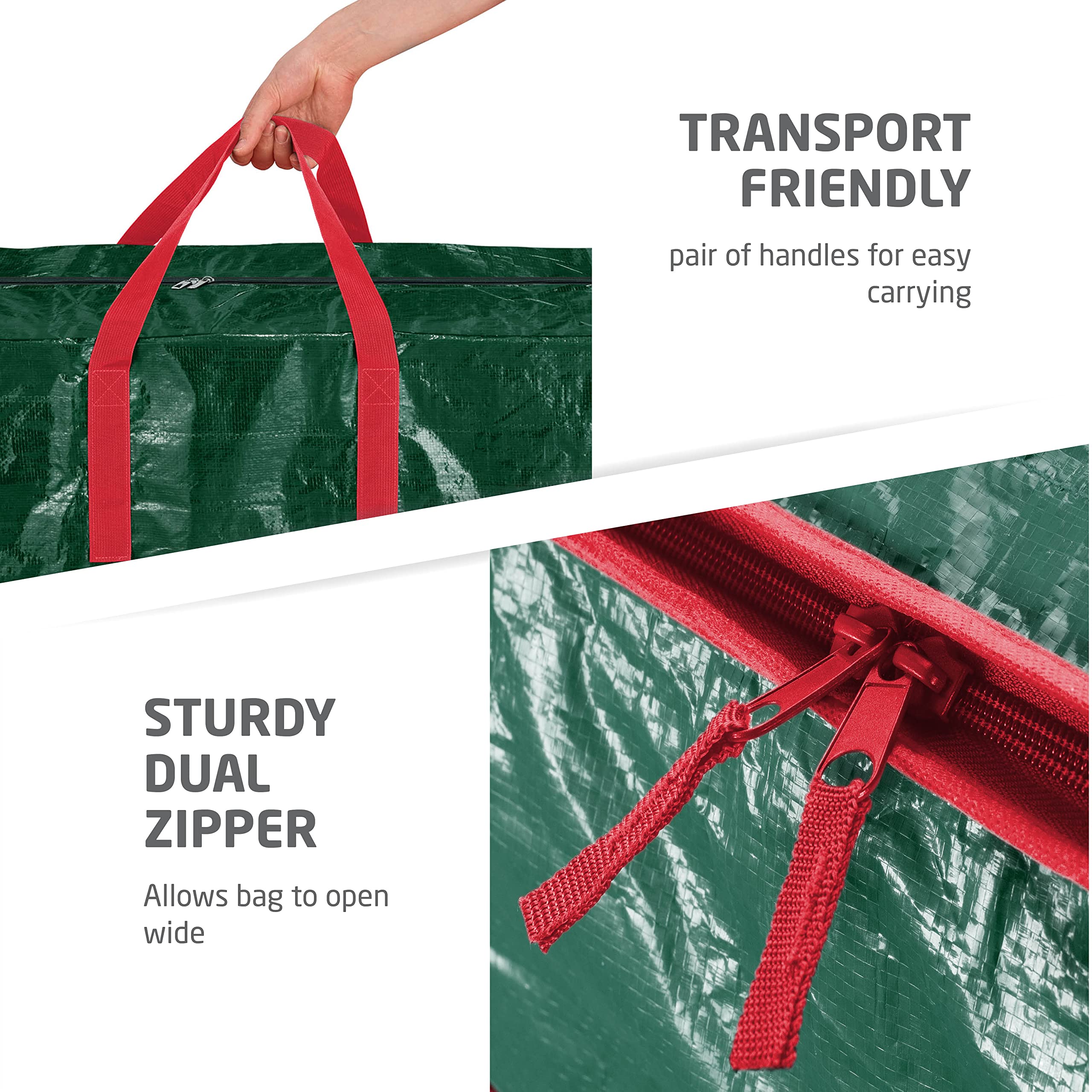 ZOBER two garland bags holding lights and ornaments for organization