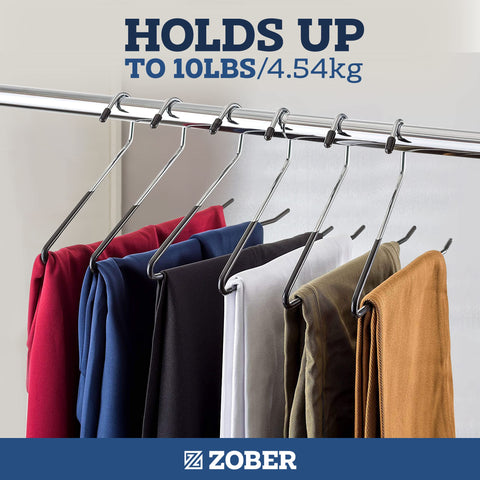 ZOBER hanger holding jeans in closet maximizing space benefit
