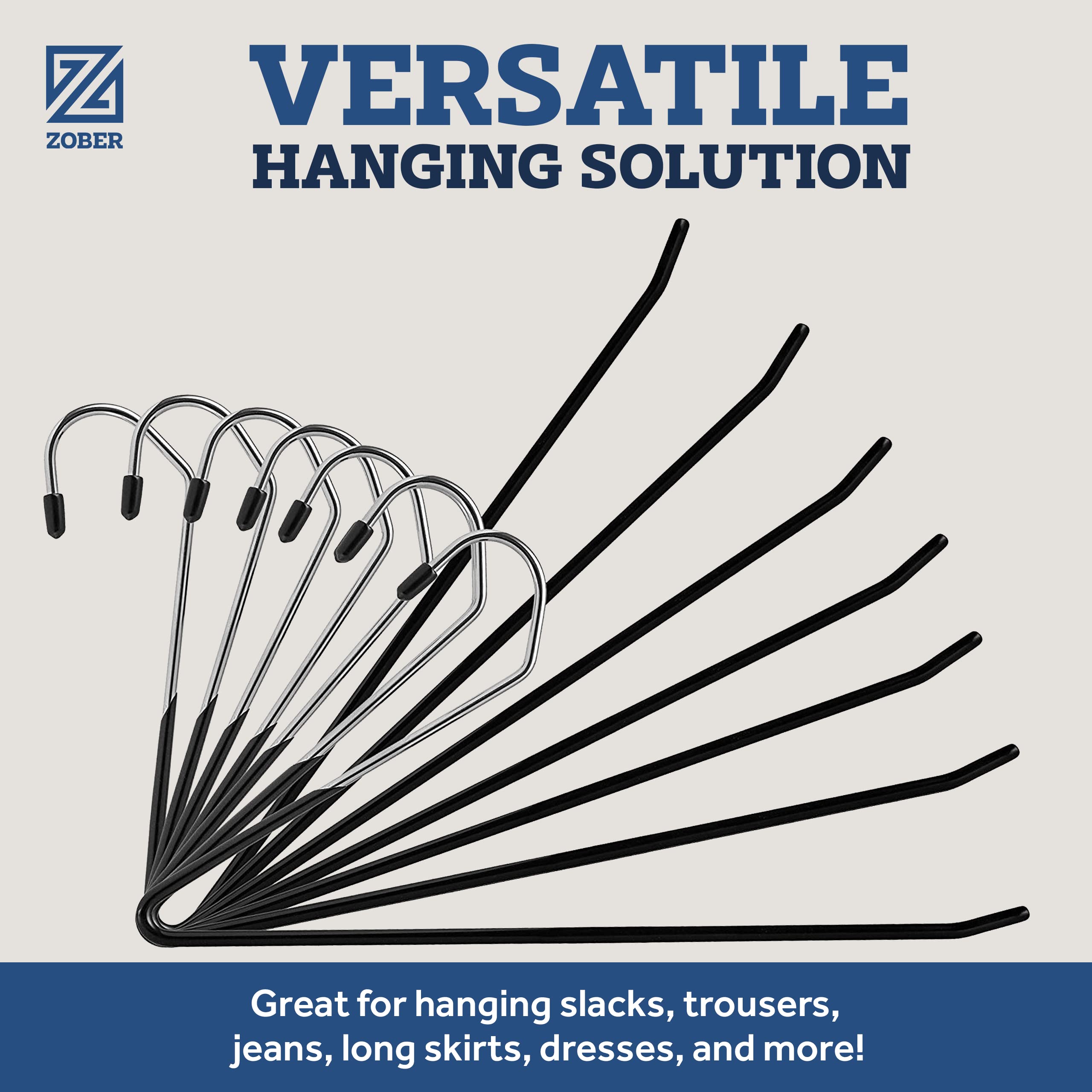ZOBER hanger with skirt attached showing versatile garment support benefit