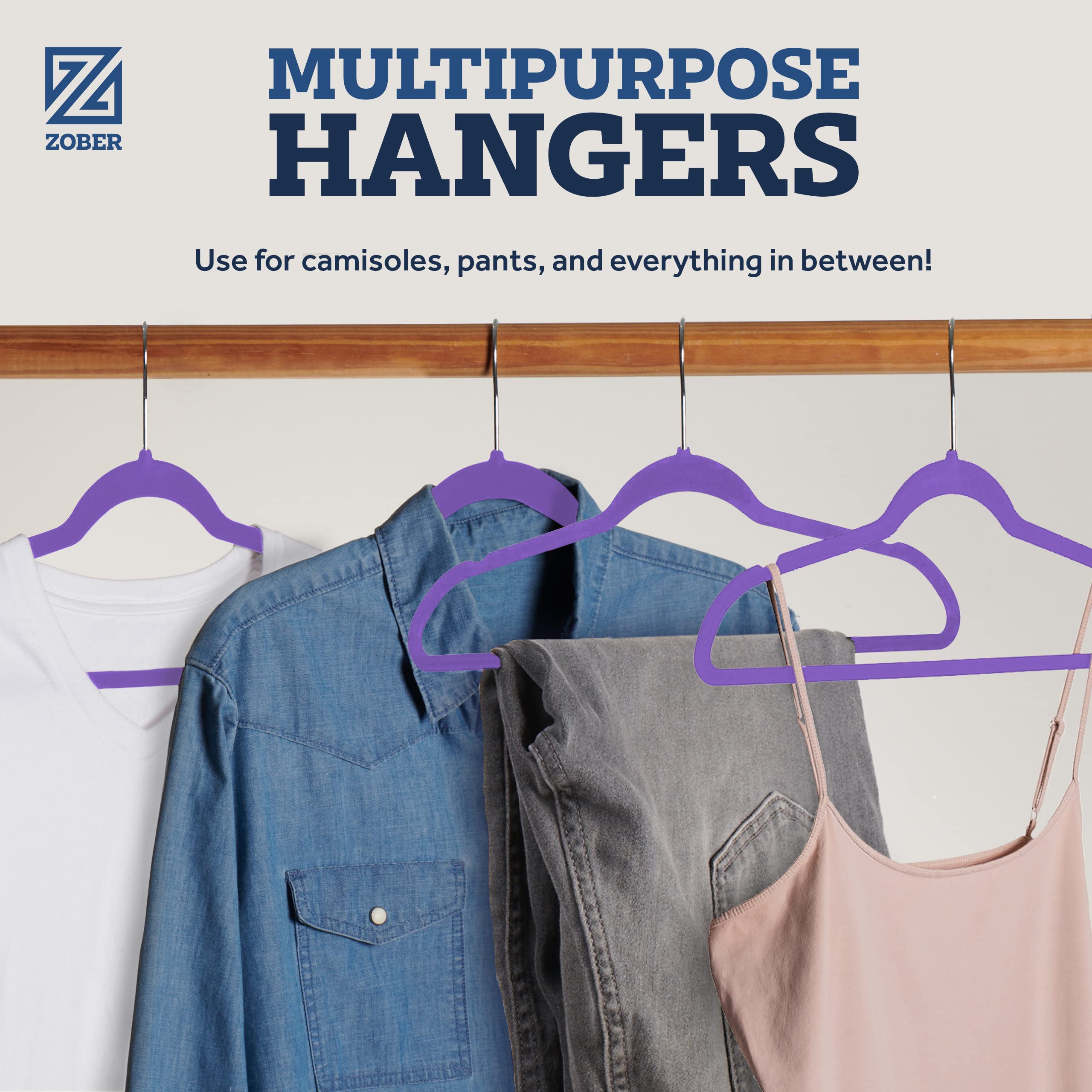 ZOBER hangers holding delicate satin dresses without slipping