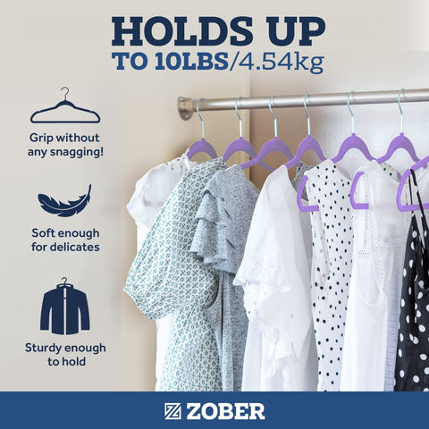 ZOBER hanger showing notched shoulders and horizontal bar for pants