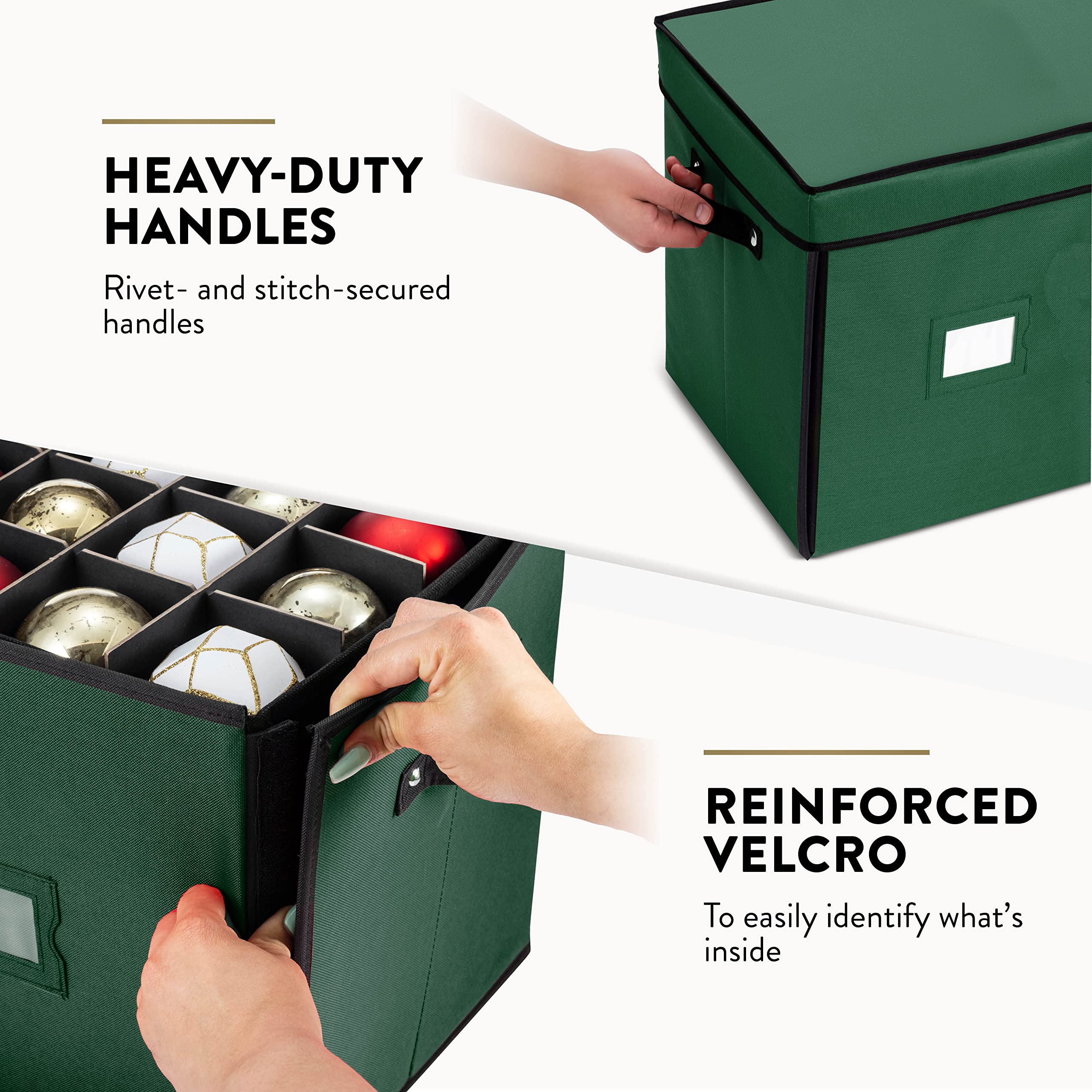 ZOBER ornaments seated in individual compartments preventing collisions