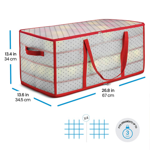 ZOBER ornaments placed in compartments neat organized storage benefit