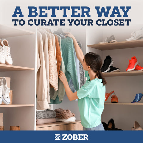ZOBER hanger thin-profile next to ruler showing slimness to save space
