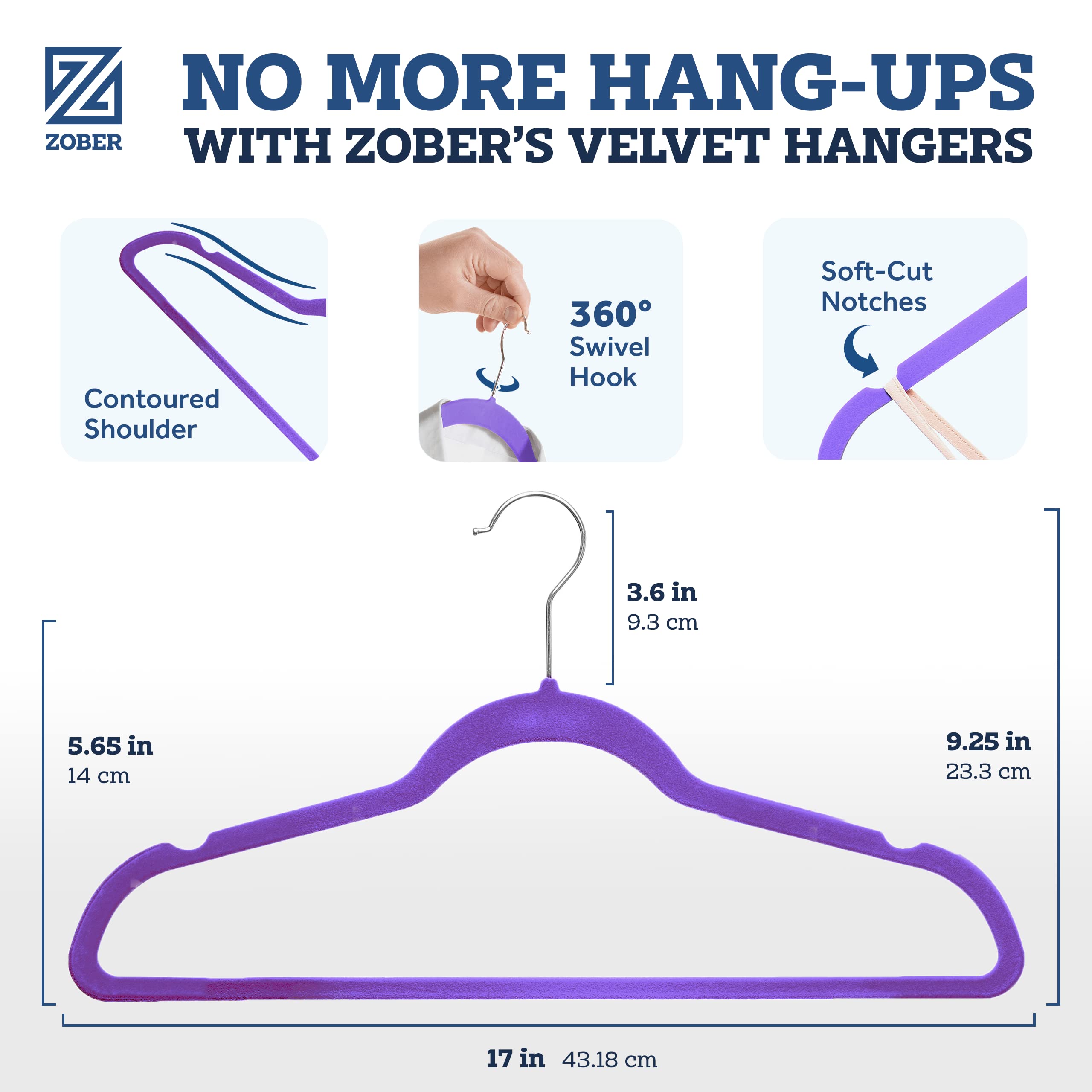 ZOBER metal 360-degree swivel hook detail for flexible hanging
