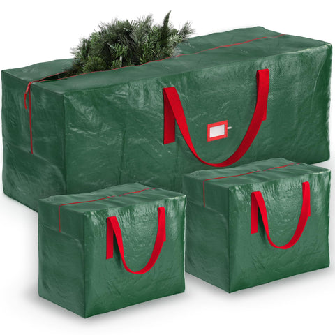ZOBER front view of tree bag showing neat storage and easy access