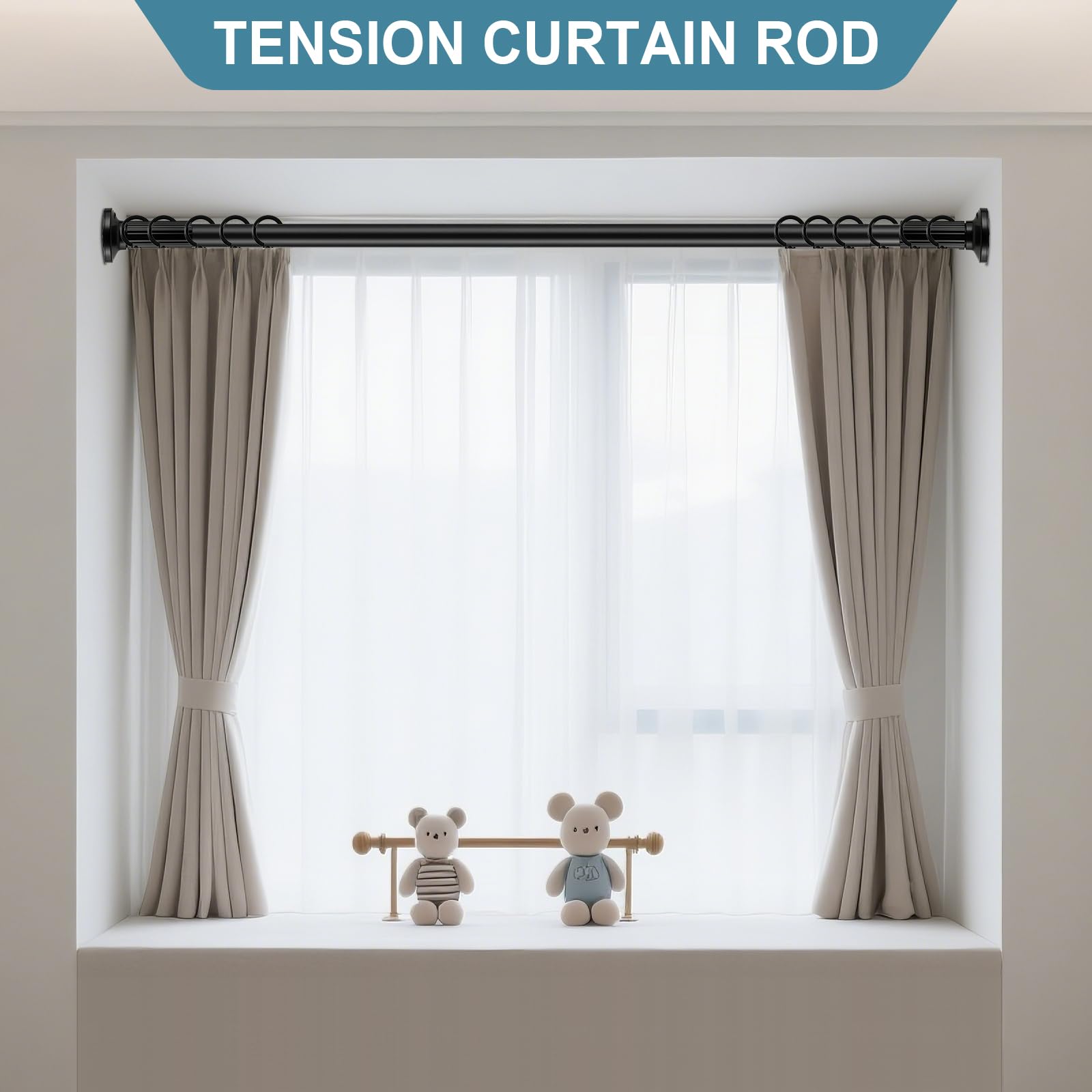 ZOCONE end cap and finial view for neat, finished curtain edges