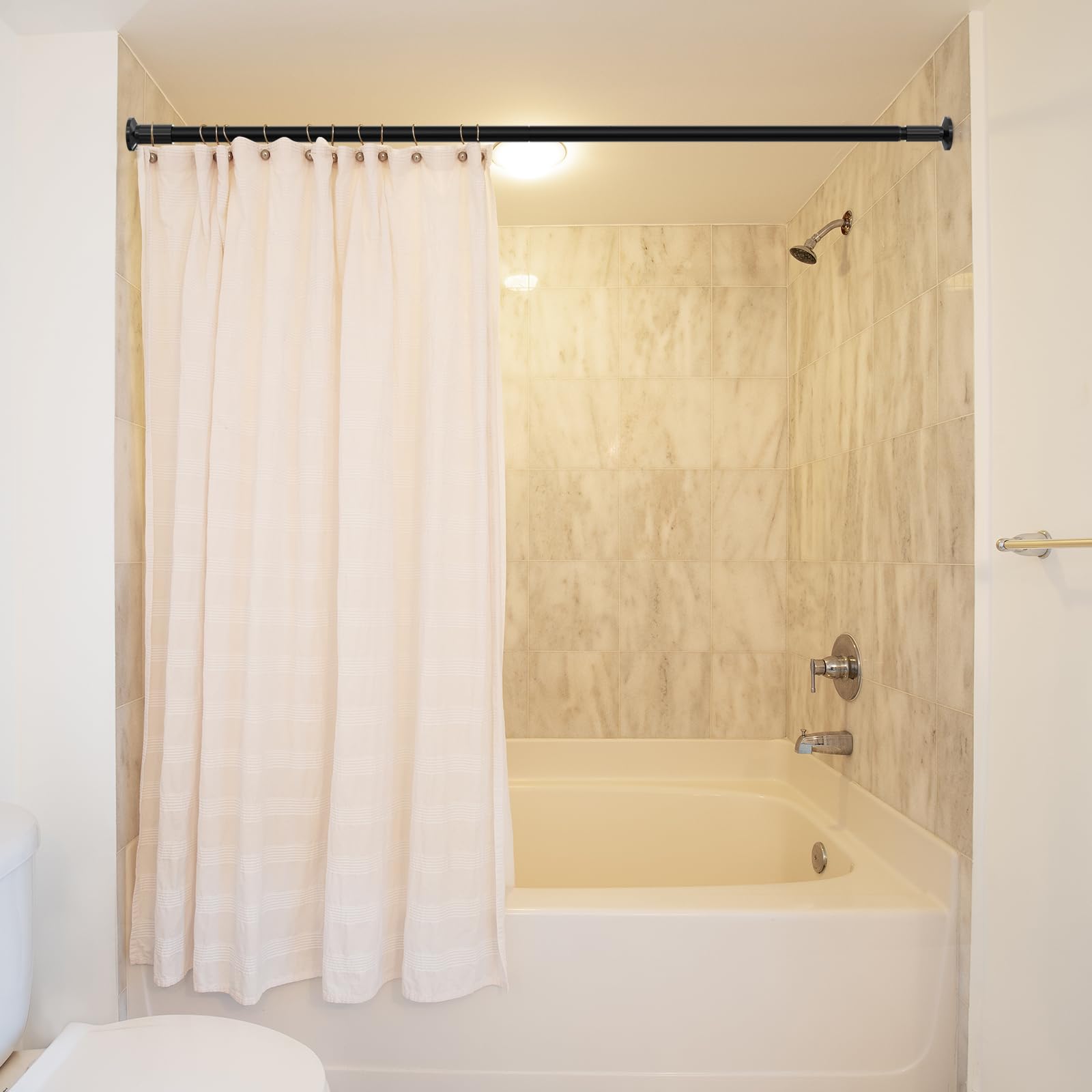 ZOCONE installed in bathroom showing no-drill clean appearance