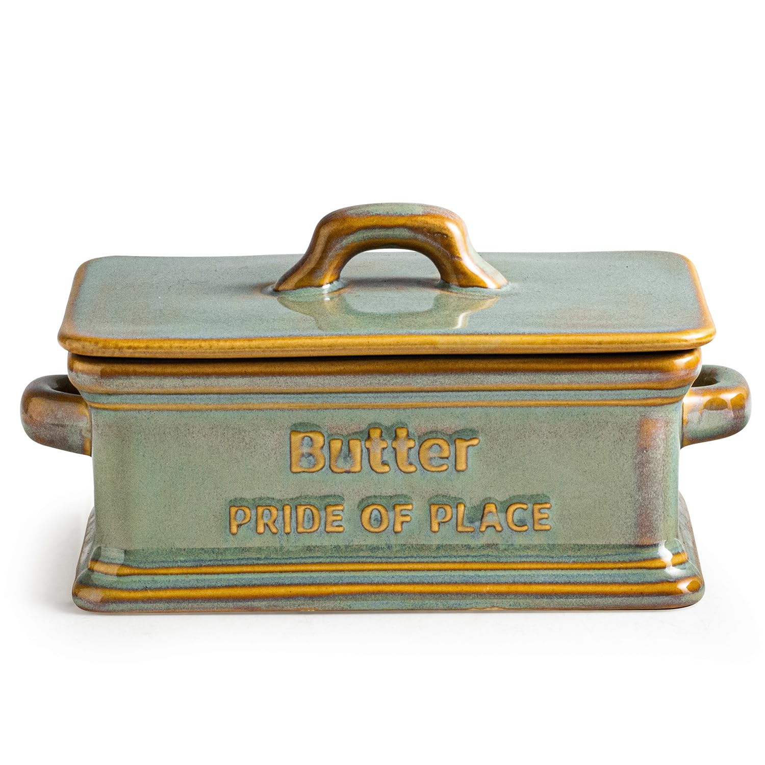 Zoeeker front view of butter dish showing clean silhouette and handy lid