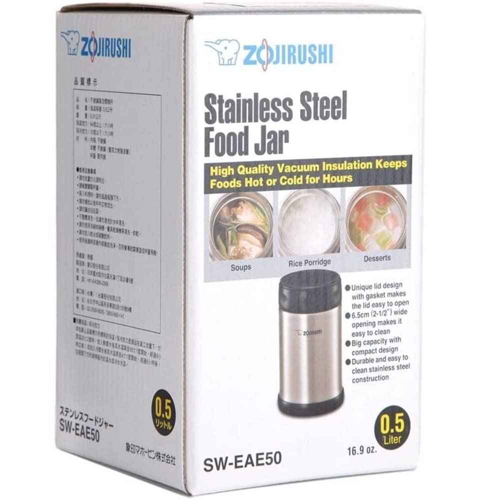 Zojirushi food jar in a lunch setting with soup, illustrating temperature retention for meals