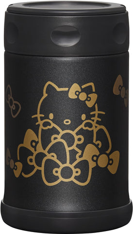 Zojirushi Hello Kitty front view showing compact black design and branding convenience