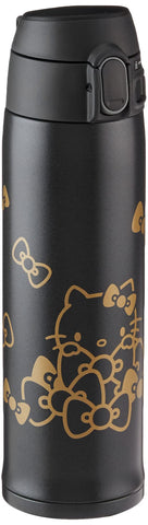 Zojirushi Hello Kitty mug front view showing compact design and travel-ready benefit
