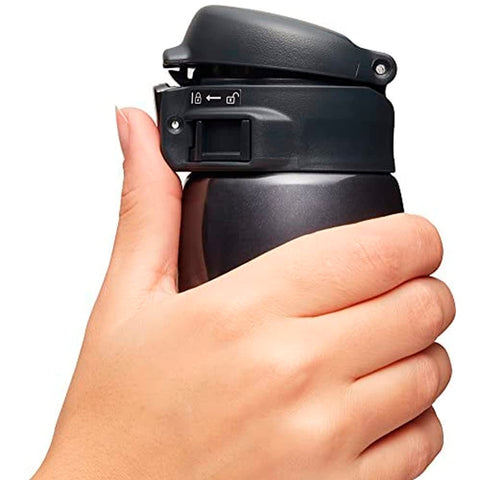 Zojirushi safety lock pictograph close-up showing secure lid and accidental-open prevention benefit