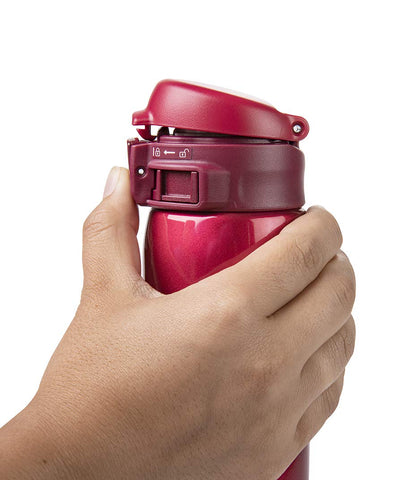 Zojirushi held in hand to show compact 20-ounce scale