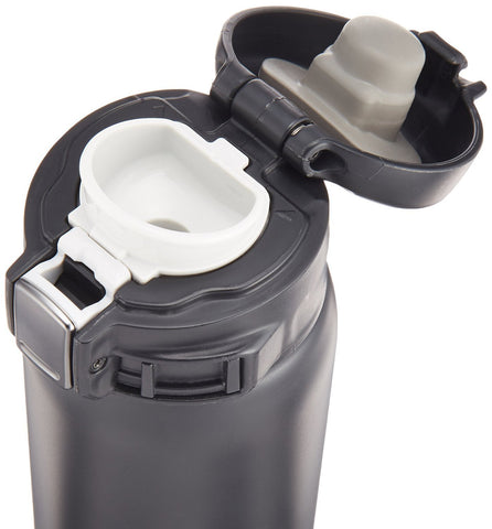 Zojirushi lid detail with safety lock highlighting leak-resistant convenience