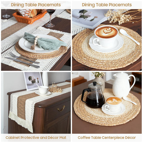 Zology placemats in use on dining table with dishes showing protective function