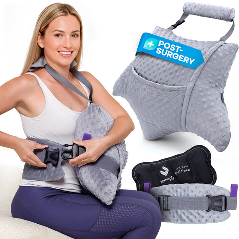 Zomaple front view of pillow set showing full abdominal protection benefit