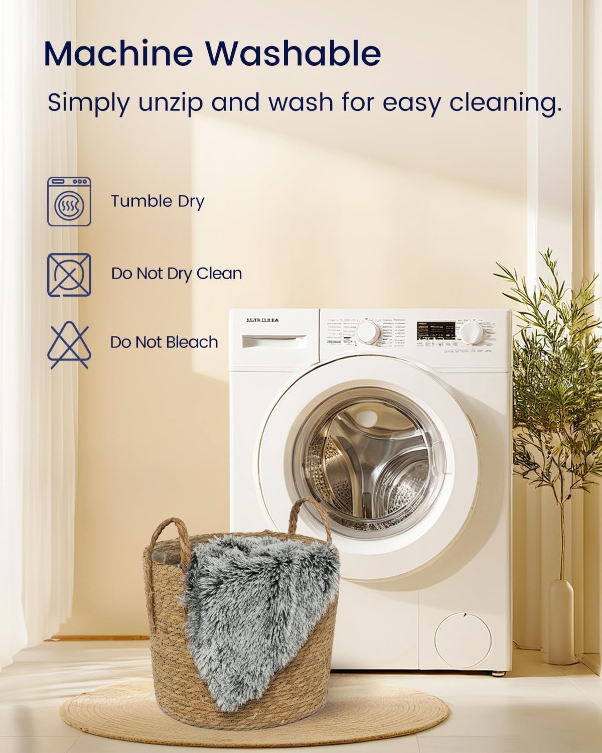 ZonLi removable cover next to washing machine for easy care