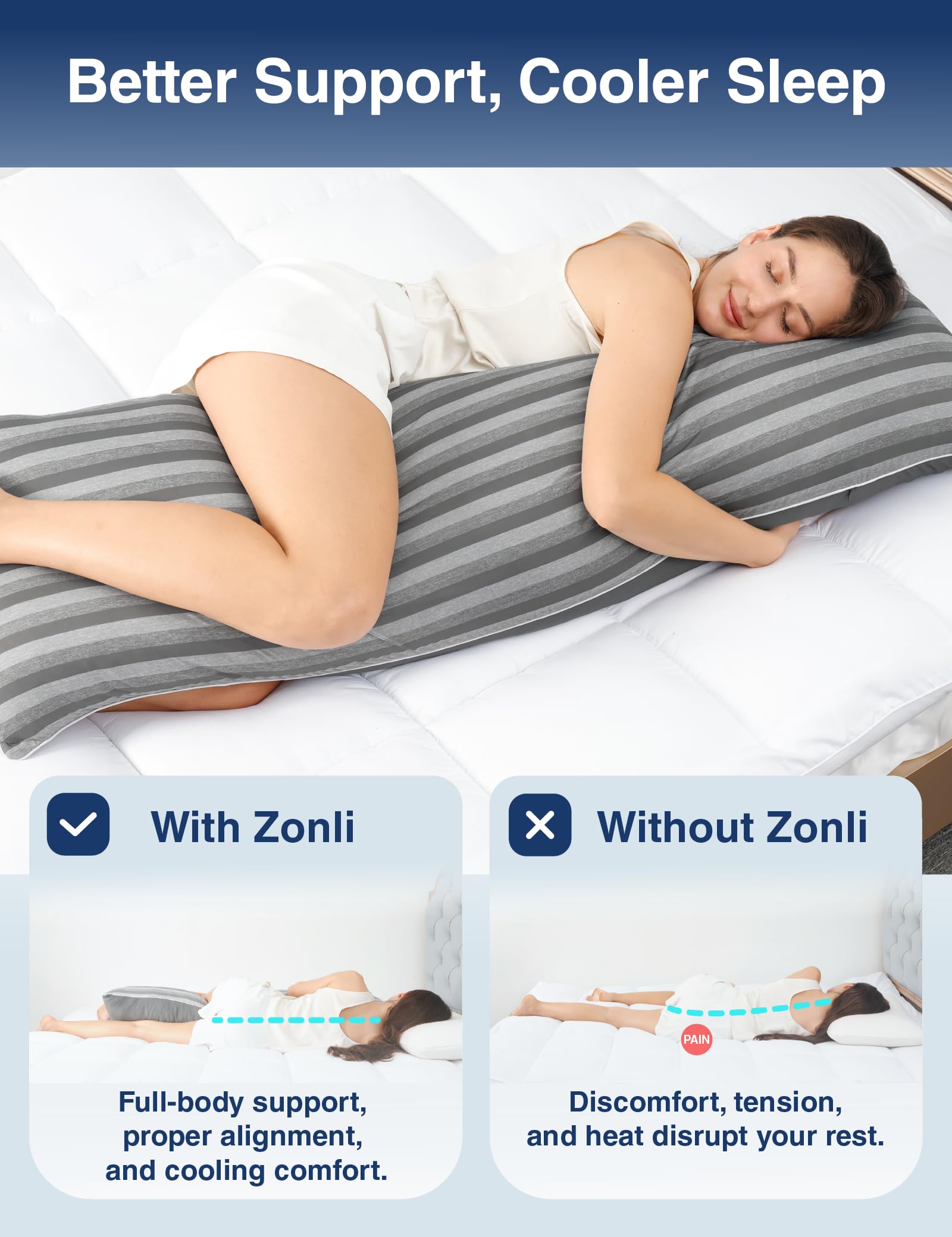 ZonLi removable washable cover zipper detail for easy cleaning