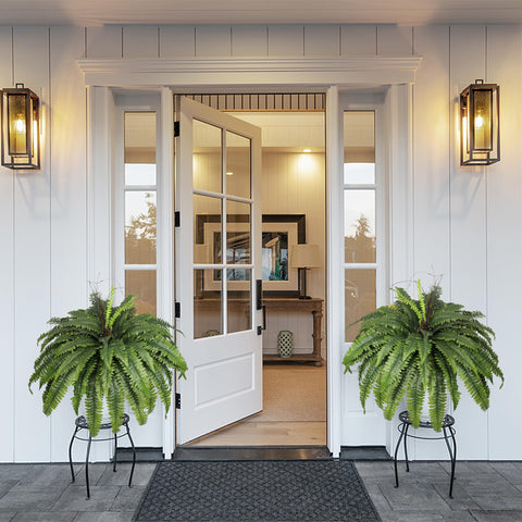 zooFernzoom hanging basket on patio showcasing outdoor use and weather-resistant benefit