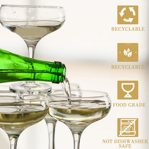 Zopeal glass base with three grooves designed to support champagne tower