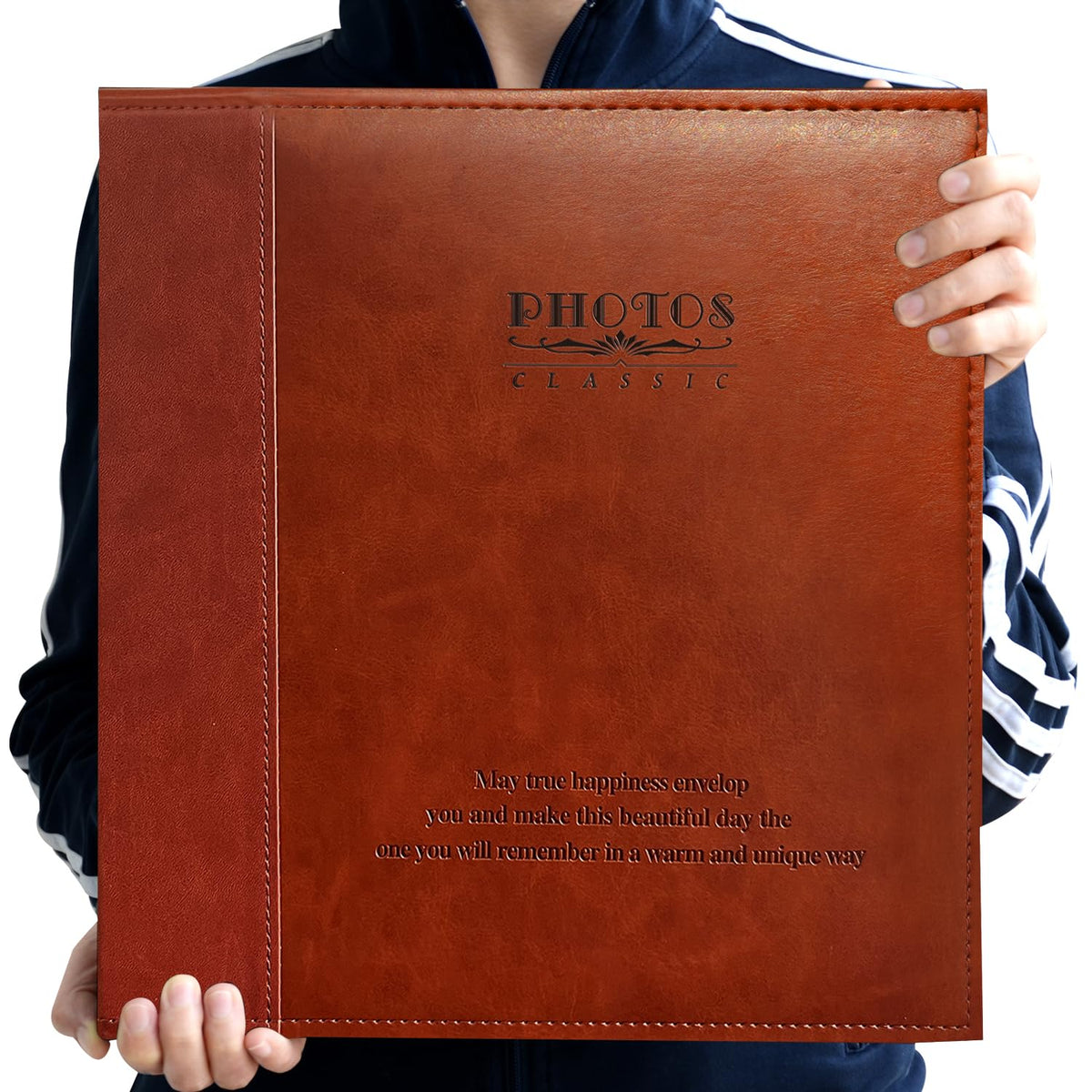 Zoview front cover showing red-brown PU leather and classic look for display