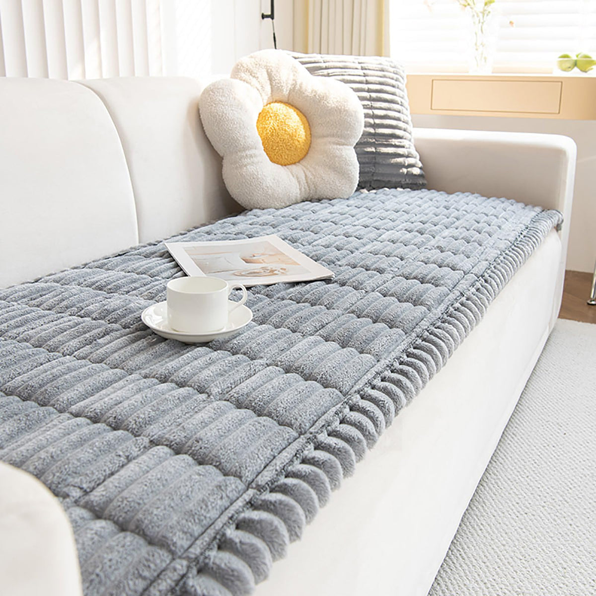 ZQFFB front view of couch cover showing full protection and style