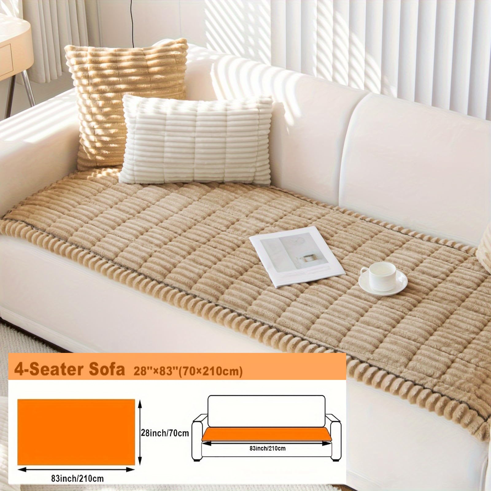 ZQFFB living room setup showing stylish, pet-friendly sofa protection