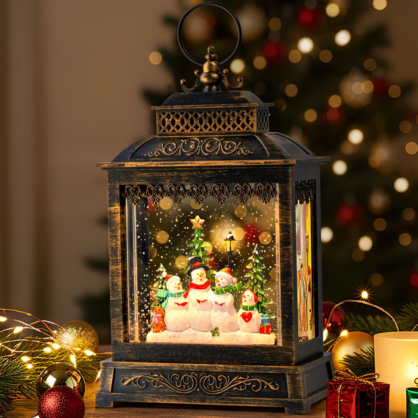 ZQQLITE on a mantel as holiday decor offering instant festive atmosphere