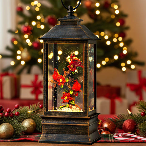 ZQQLITE styled on a mantel showing scale and seasonal tabletop decoration