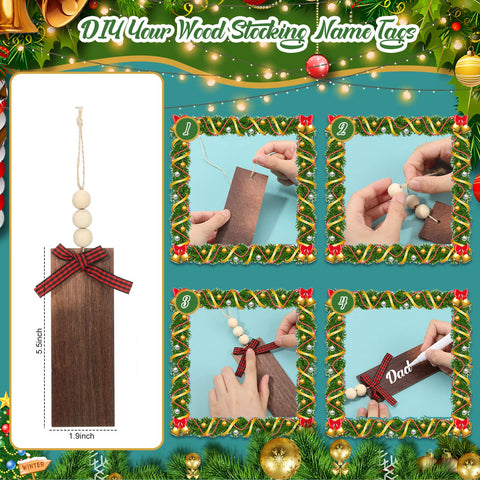 Zubebe four stockings hung on a fireplace mantel creating coordinated holiday décor