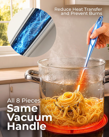 Zulay Kitchen draining spoon detail demonstrating liquid separation and solid removal