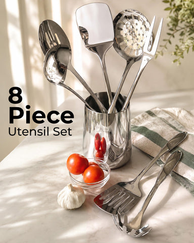 Zulay Kitchen handle grip angle showing ergonomic hold for comfortable stirring