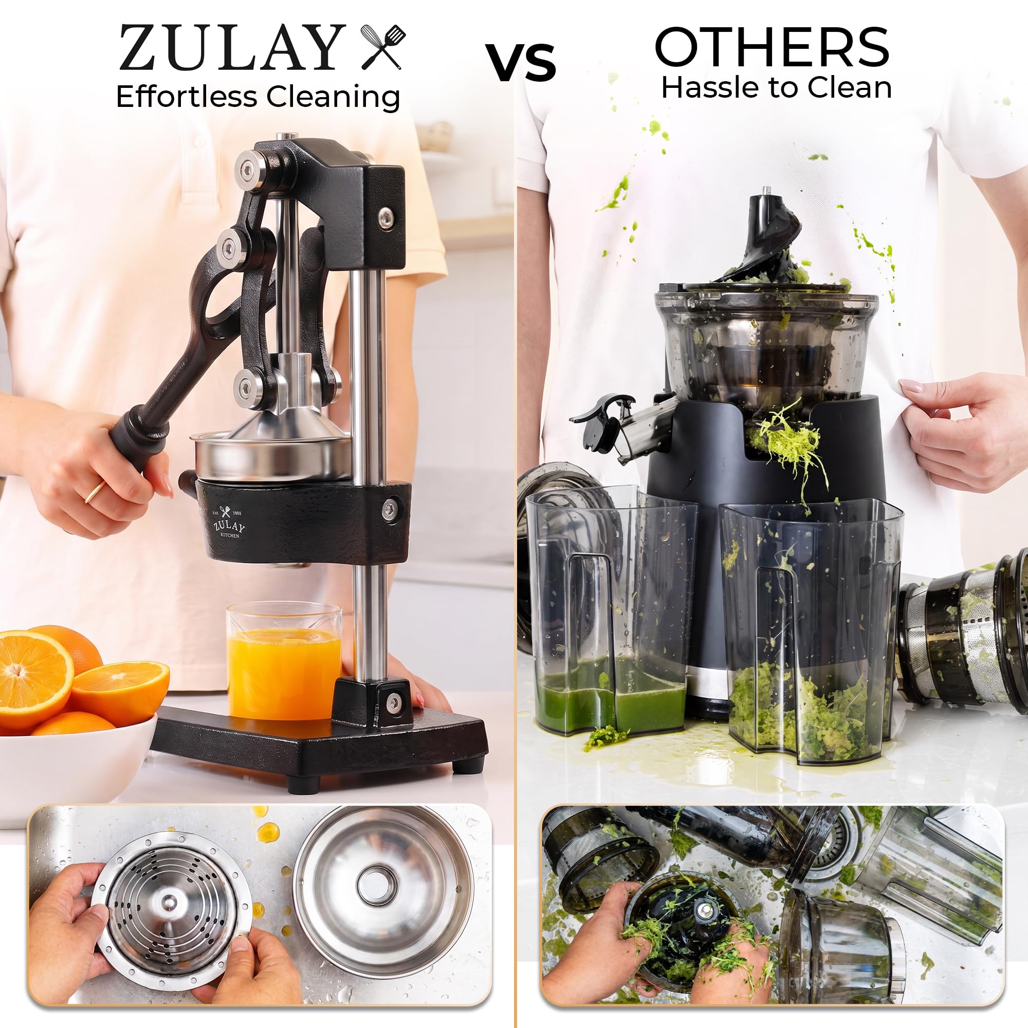 Zulay Kitchen bowl with detachable strainers for seed-free juice