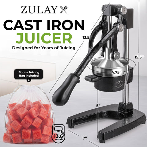 Zulay Kitchen close-up of cast iron lever highlighting effortless pressing