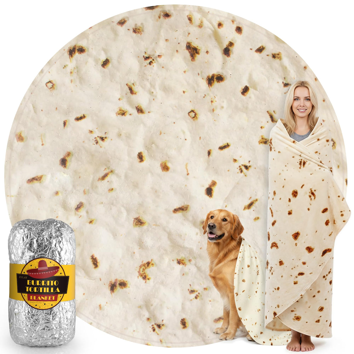 Zulay Kitchen burrito-style tinfoil packaging shown, fun gifting reveal
